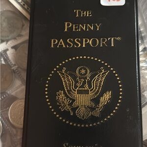 Souvenir Penny Passport Holder - Black and Gold